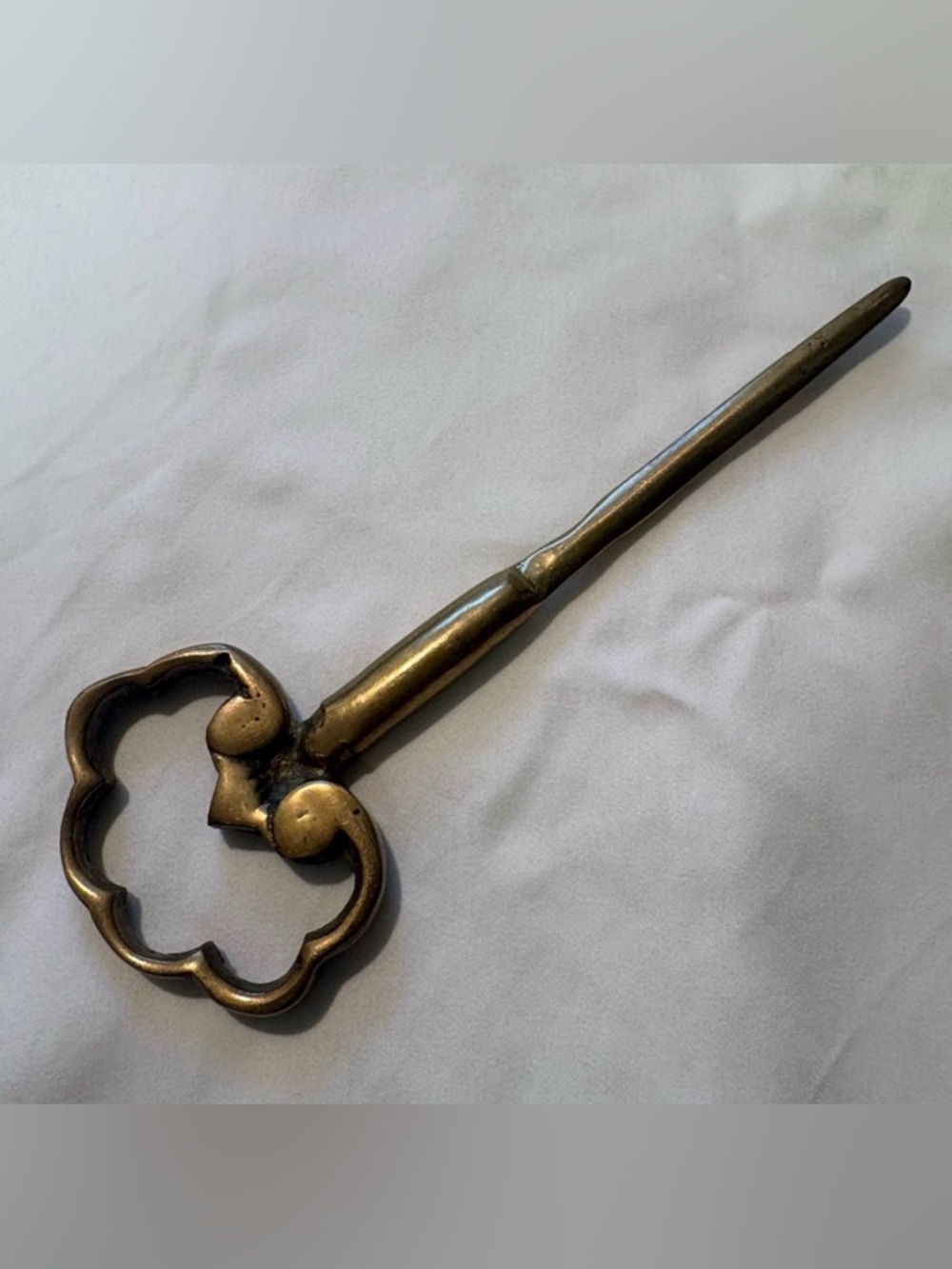 Vintage Ornate Solid Brass Skeleton Key Letter Opener 7.25”